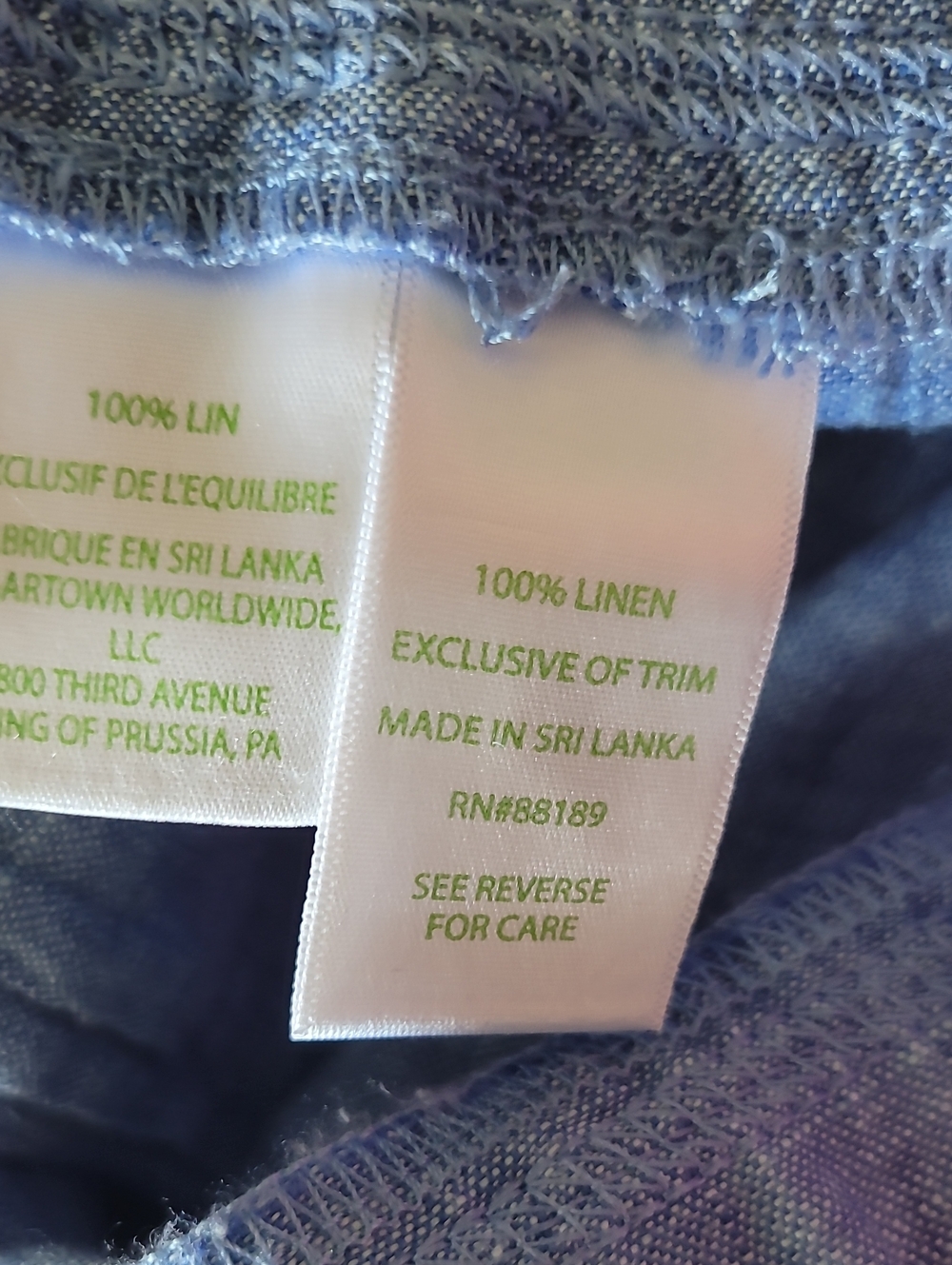 Lilly Pulitzer 100% Linen Deri Pants in Beckon Blue x Sea Salt - Picture 12 of 12